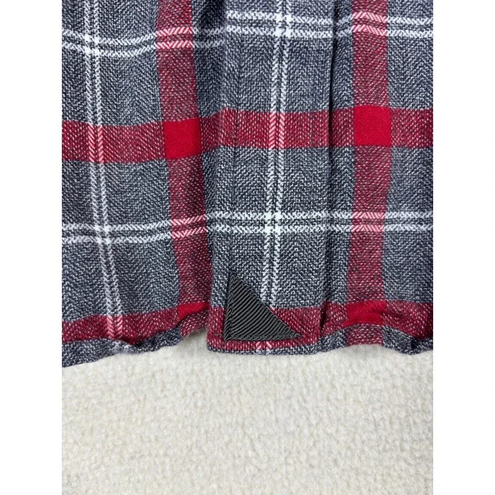 UNTUCKit Mens Large Grey Red Plaid Long Sleeve‎ 100% Cotton Button Down Shirt